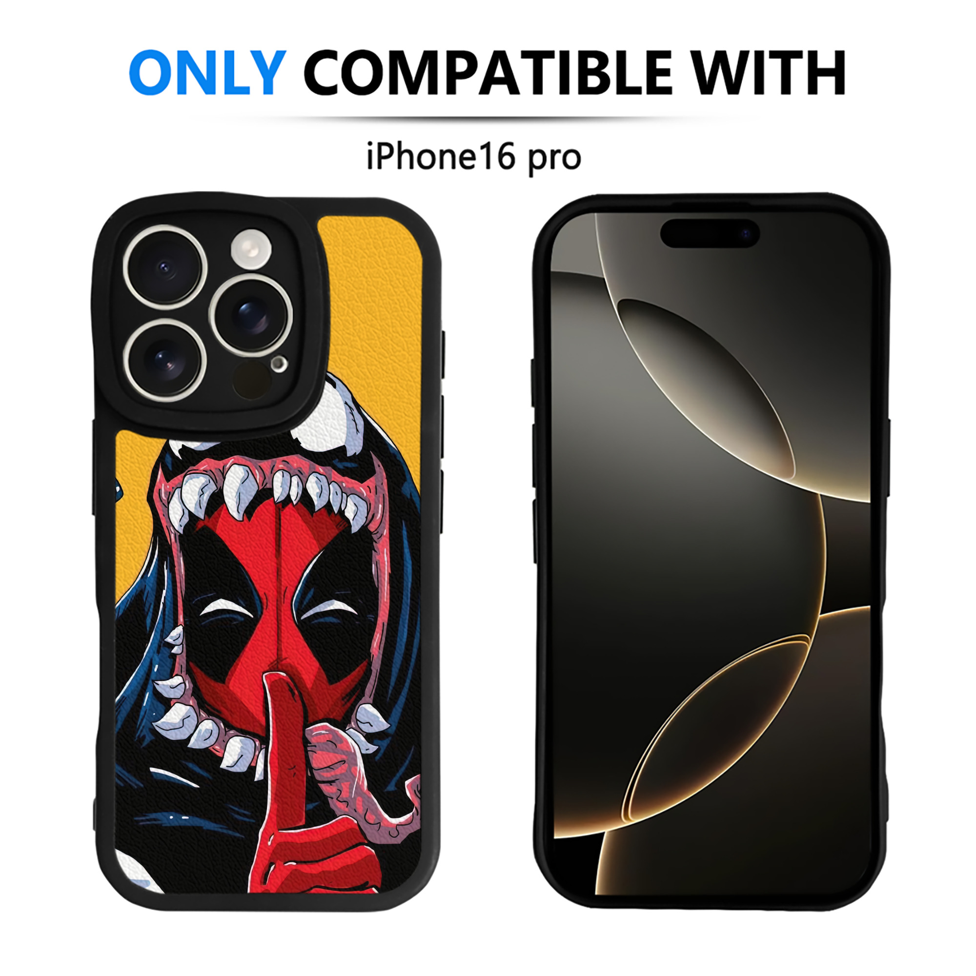 （画像用） Deadpool デッドプール 【iPhone 16シリーズ対応】シリコンスマホケース（レザー調） 材質：シリコン